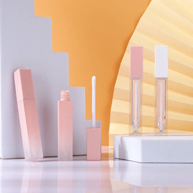 CY321 square Unique clear 5ml Lip Gloss Tubes and Box Custom Label Empty Lip Oil Tubes Cosmetic Tube Packaging Wholesale