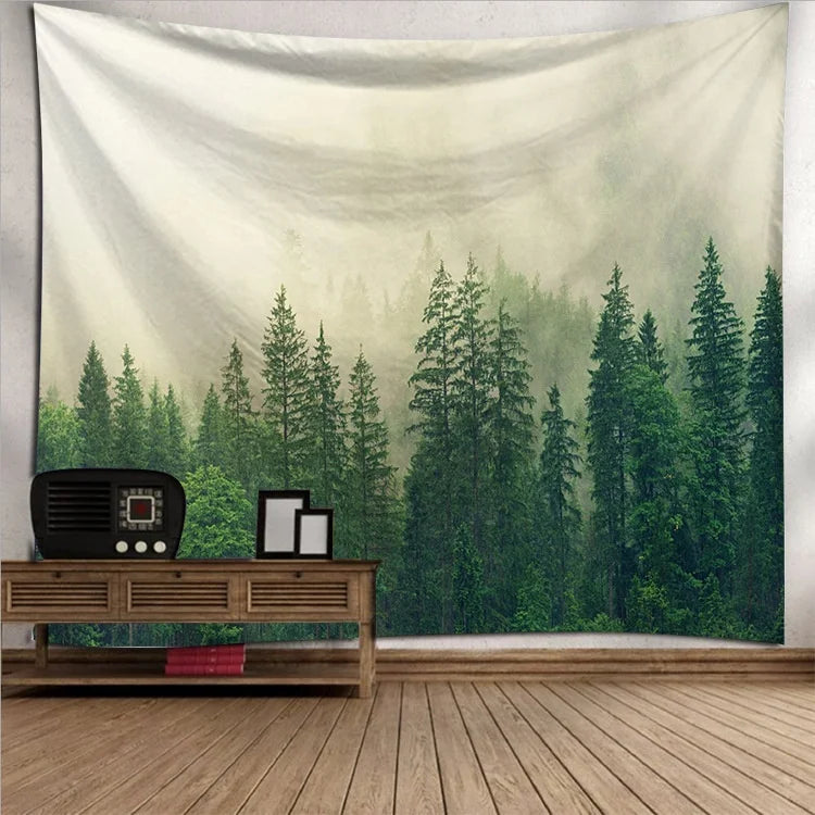 Realistic Natural Scenery Landscape Series Live Broadcast Background Cloth 3D Digital Printing Polyester Rectangle Tapestries