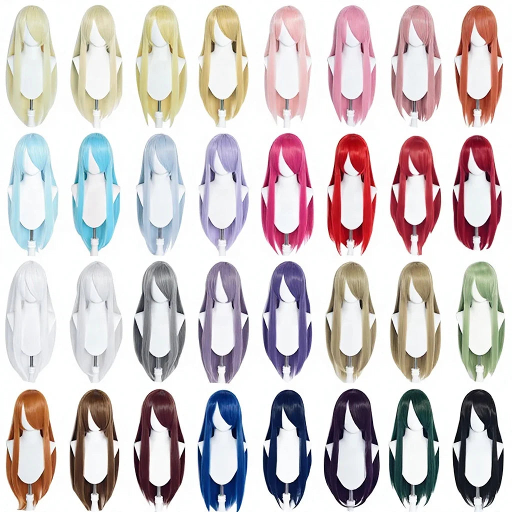 Wholesale 80cm Long Straight Wig Cosplay Multi Colors MSN Synthetic Anime Cosplay Heat Resistant Hair Wigs for Party