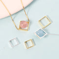 Fit 6mm 8mm Beads 925 Sterling Silver Square Shaped Blanks Pendant Bezel for Gemstone Jewelry Making