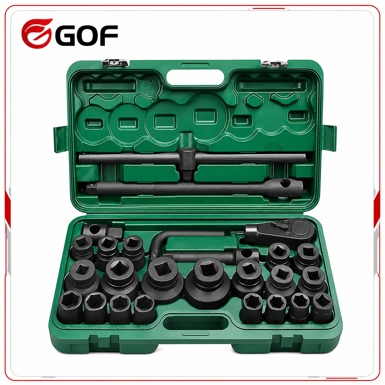 Quality Guarantee New Style GOF 26pc Chrome Vanadium Steel Impact Socket Set Hand Tool Kit Combination Repair Garden OEM