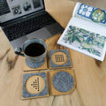 Customized Engraved JuXing Felt and Wood Geometric Coasters and Placemats with Custom Shape and Digital Printing