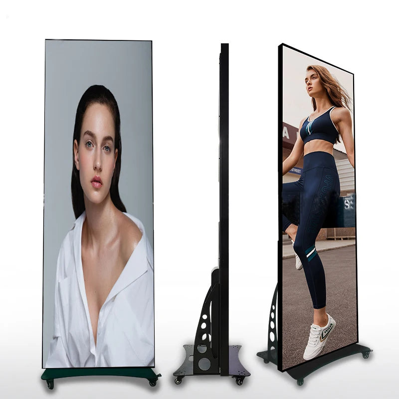 P2.5 Indoor WiFi Control Poster Full Color Led Portable Banner Screen 80-inch Built-In CMS Exhibition Store Cinema