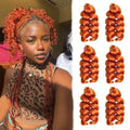 Synthetic Light Brown French Loose Curl Crochet Hair Extensions Short Boho Box Braids Hair Spiral Curl Hairpieces MegaBDM