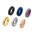 Fashion Trendy Stainless Steel Sand Blasted Matt Finish Finger Ring Women Gold Silver Black for Both Women and Men