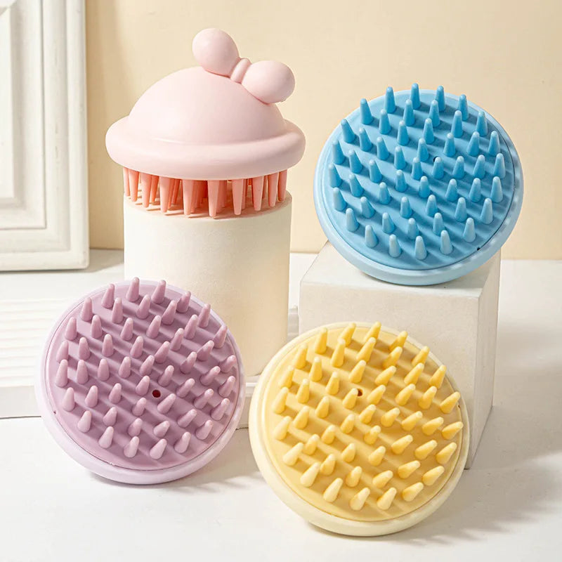 Wash Hair Brush Dry and Wet Dual-use Scalp Cleaning Household Head Massage Silicone Brush