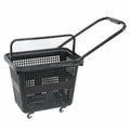 55L Plastic Supermarket Shopping Rolling Basket
