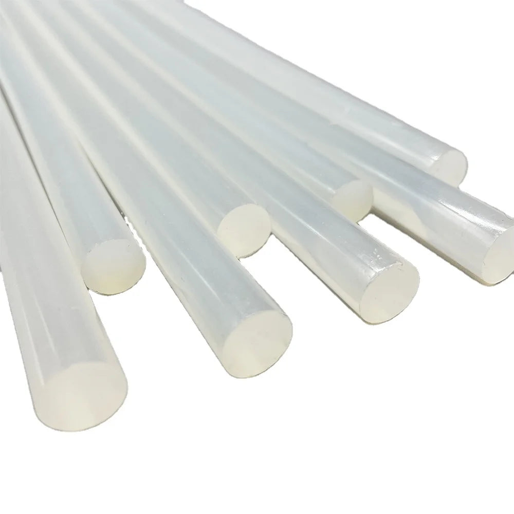 11mm Silicone Barhot Melt Glue Sticks Hot Melt Adhesive Stick Transparent Rubber Bonded with Wood Plastic 24 Months' Durability