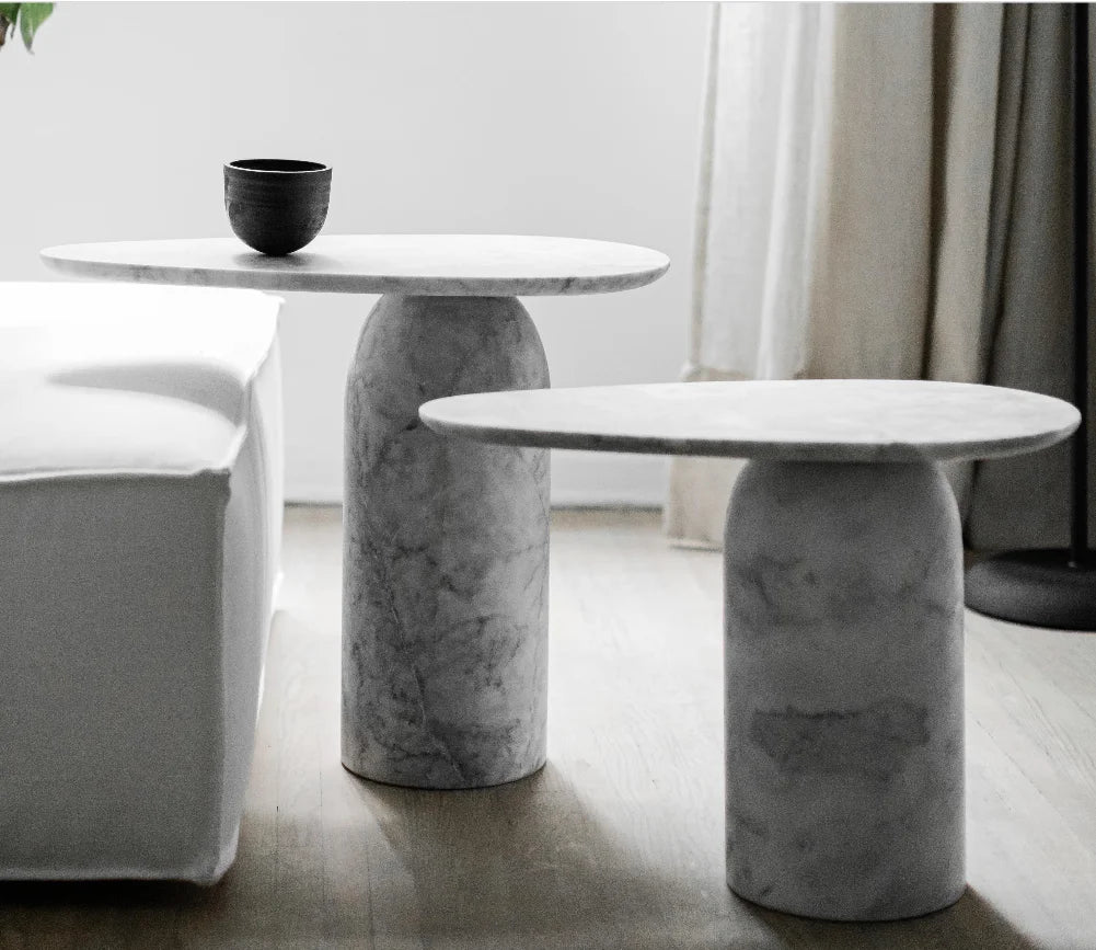 Taula White Marble Modern Durable Handmade Customized Size Side Table Dining Room Furniture for Hotel
