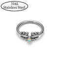316L Stainless Steel 14G 16G 20G Nose Piercing Ring  Fashion Earrings Segment Clicker Hinged Rings Opal Women Body Jewelry