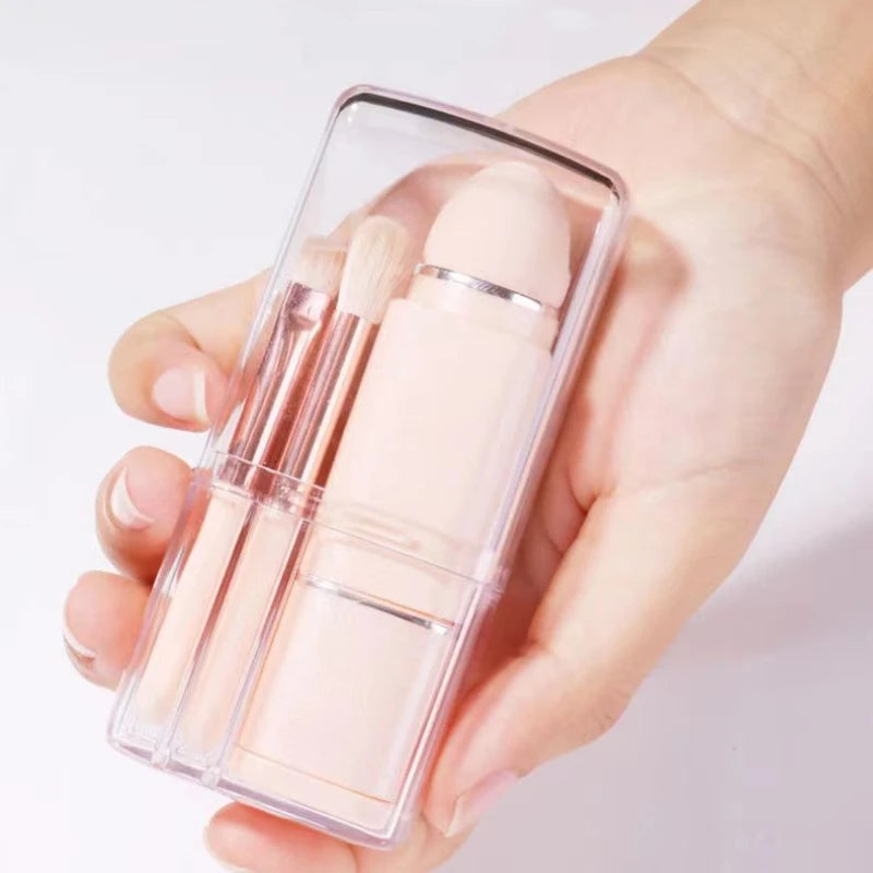Hot Sell 8-in-1 Multi-Functional Portable Transparent Makeup Brush Box Portable Makeup Brush Set