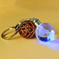 Wholesale Crystal Key Chain LED Light Crystal Glass Football Basketball Keychain for Souvenir Gift and Promotion