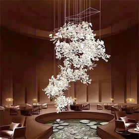 VOC Modern Art Rural Design LED Amber/Grey 2700K Soft Warm White Decorative Chandelier Office Dining Room Hanging Pendant Lights
