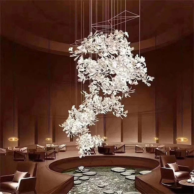 VOC Modern Art Rural Design LED Amber/Grey 2700K Soft Warm White Decorative Chandelier Office Dining Room Hanging Pendant Lights