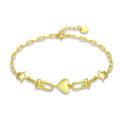 YILUN Stylish Golden Love Star 925 Sterling Silver Bracelet Jewelry for Women