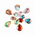 Lan Guang Hight Quality 10*14mm Water Drop Shape Pointback Glass Crystal Rhinestones for Wedding Dress Jewelry Making