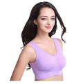 Women's Ahh Bra Sporty and Sexy Comfortable Nylon Seamless Yoga Sleepwear Single Layer No Padding No Rims With Logo on Cup