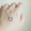 Simple Fashion 925 Sterling Silver Gold Plating Necklaces Zircon Women Pendant Necklace
