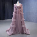 Jancember Rsm222125 Temperamental Full Sleeves V-Neck Stylish Lace Evening Party Dress