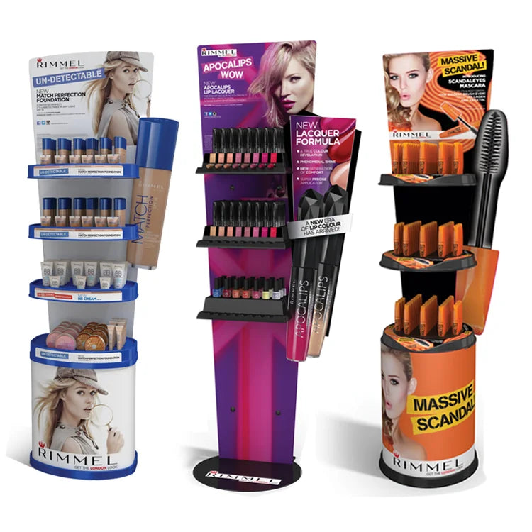 Custom Luxury Cardboard Display Stand for Cosmetics Foldable for Durable Design for Modern Merchandising Lipstick Mascara Low