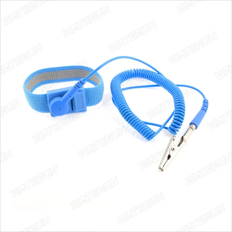 ESD Wrist Band PU/PVC Coil Cord Antistatic Elastic Fiber Blue Personal ESD Control Safety Product