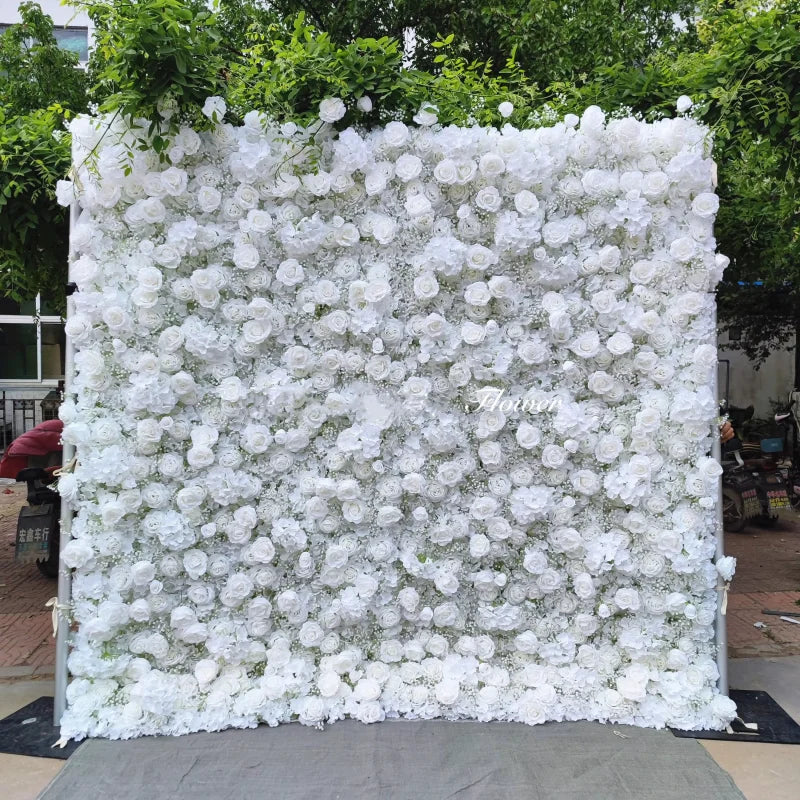 Purple Powder Series 5D Flower Wall Wedding Arrangement Prop Fabric Bottom Artificial Flower Wall