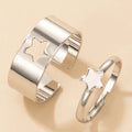 Stainless Steel Adjustable butterfly Heart Ring for Men Women Couple Jewelry R008
