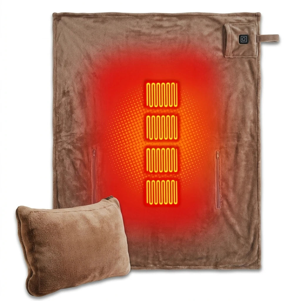 USB Folded Europe Style Electric Blanket for Winter Outdoor Hiking Camping Soft Water-Washable Heating Pad
