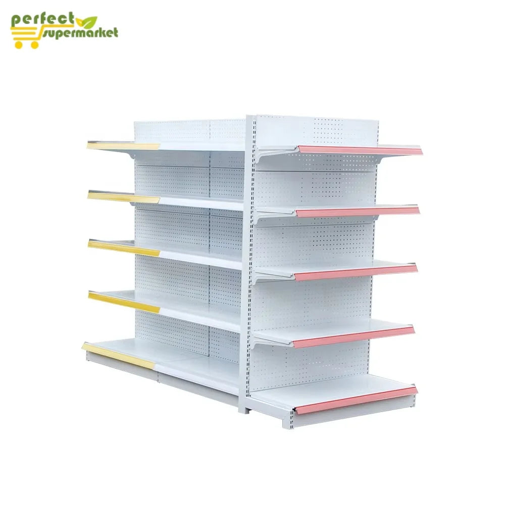 Popular Product Simple Style  White Supermarket Shelves Gondola Shelving Shelving Heavy Duty Metal Storage Shelves&unit