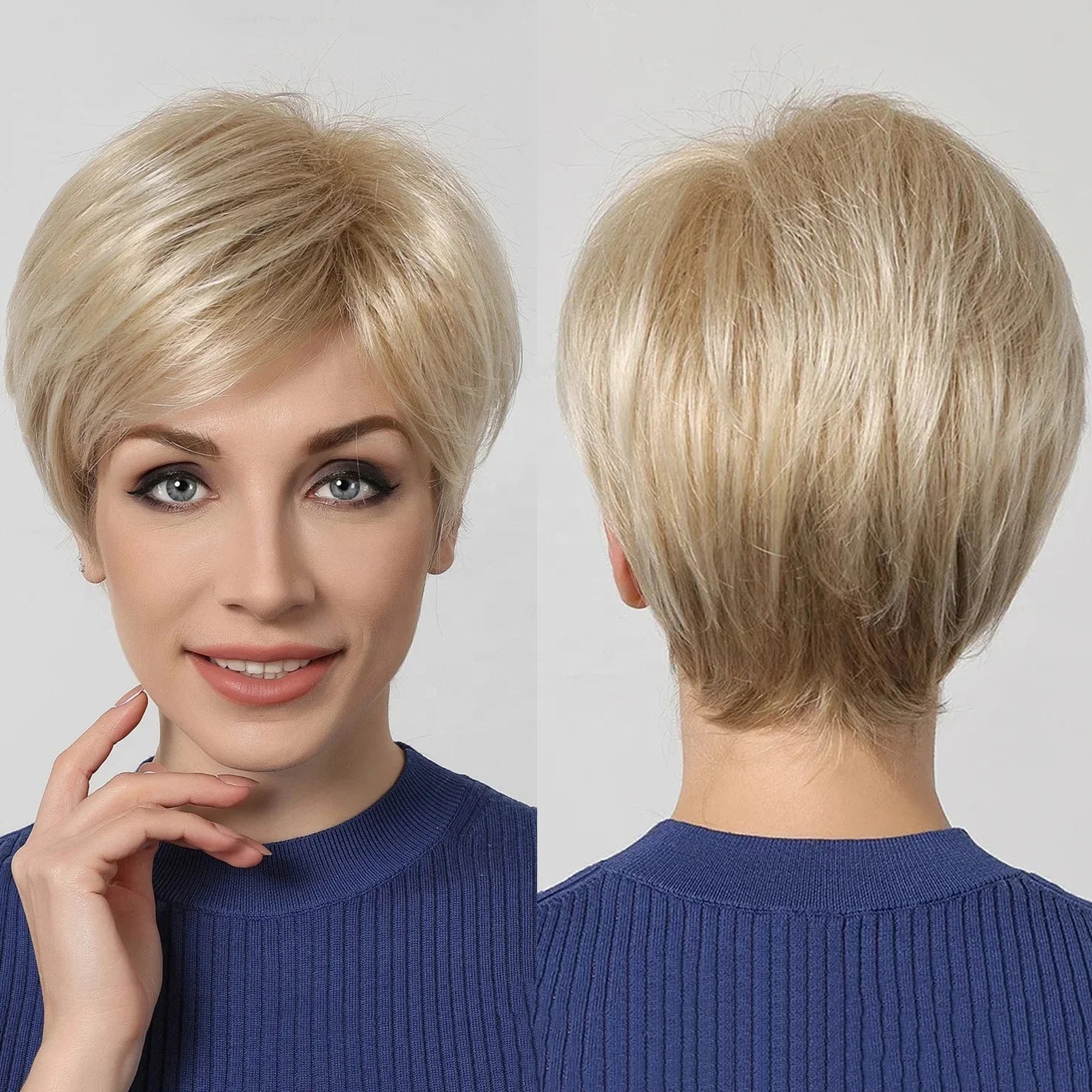 Light Brown Short Pixie Cut Wig Synthetic Fluffy Layered Hair Wigs for Women Afro Natural Cosplay Party Daily Use Wig