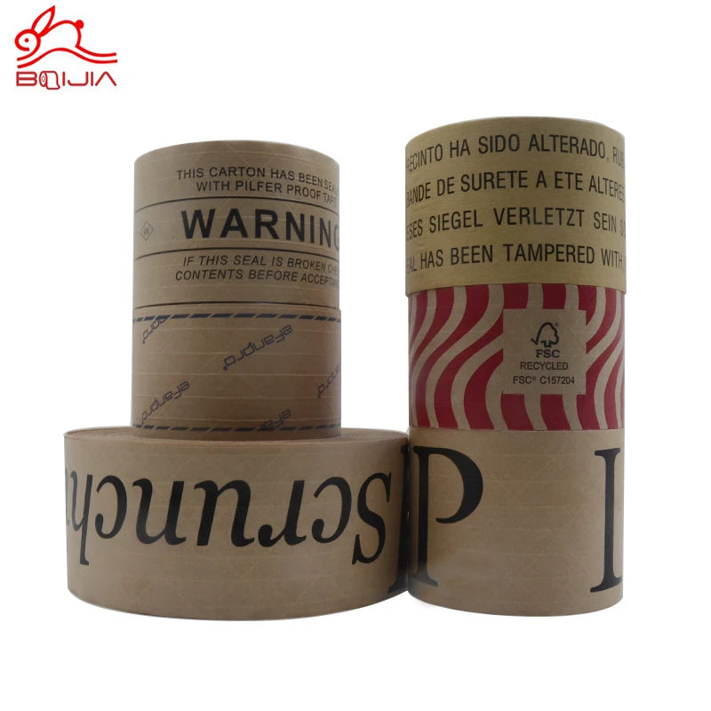 Custom Writable Paper Kraft Tape Craft Custom Kraft Brown Eco Packaging Self Adhesive Gummed With Print Logo Printed Kraft Paper