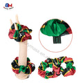 Custom Logo Silky Satin Scrunchie Wholesale Oversized Large Flag Scrunchy Soft Hair Scrunchies With Woven Tag for Girls Women
