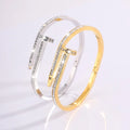 Brand Designer Bracelet Fashion Jewelry Nail Head Bracelet No Fading Stainless Steel Single Row Zircon Bracelet Bangle
