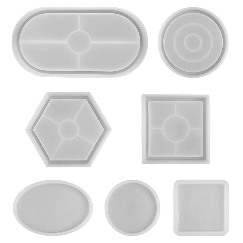 Moldes Silicona Resina 3 Pcs Silicone Tray Molds for Epoxy Concrete Trinket Rectangle Resin Coaster Molds for DIY Jewelry Moule