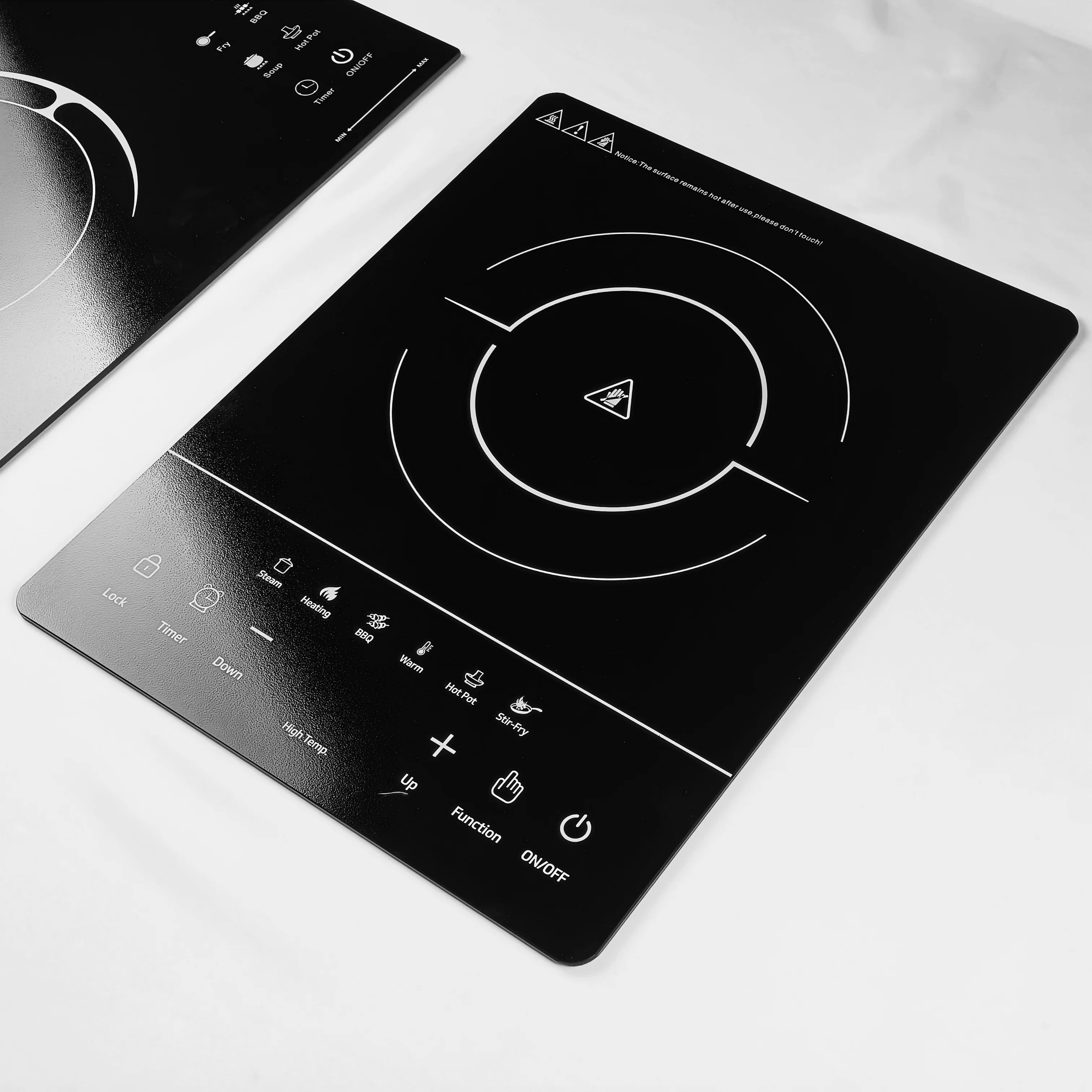 Custom Heat Proof Cooktop Black and White Color Ceramic Glass Panel Multi Thickness Heat Resistant Microcrystalline Glass