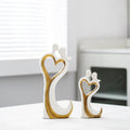 Minimalist Modern Eco-Friendly Ceramic Couple Figurines Romantic for Love Nordic Style Home Living Room Table Decor