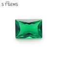 Wholesale 8X10mm Rectangle Cut Emerald Green Nano Stone