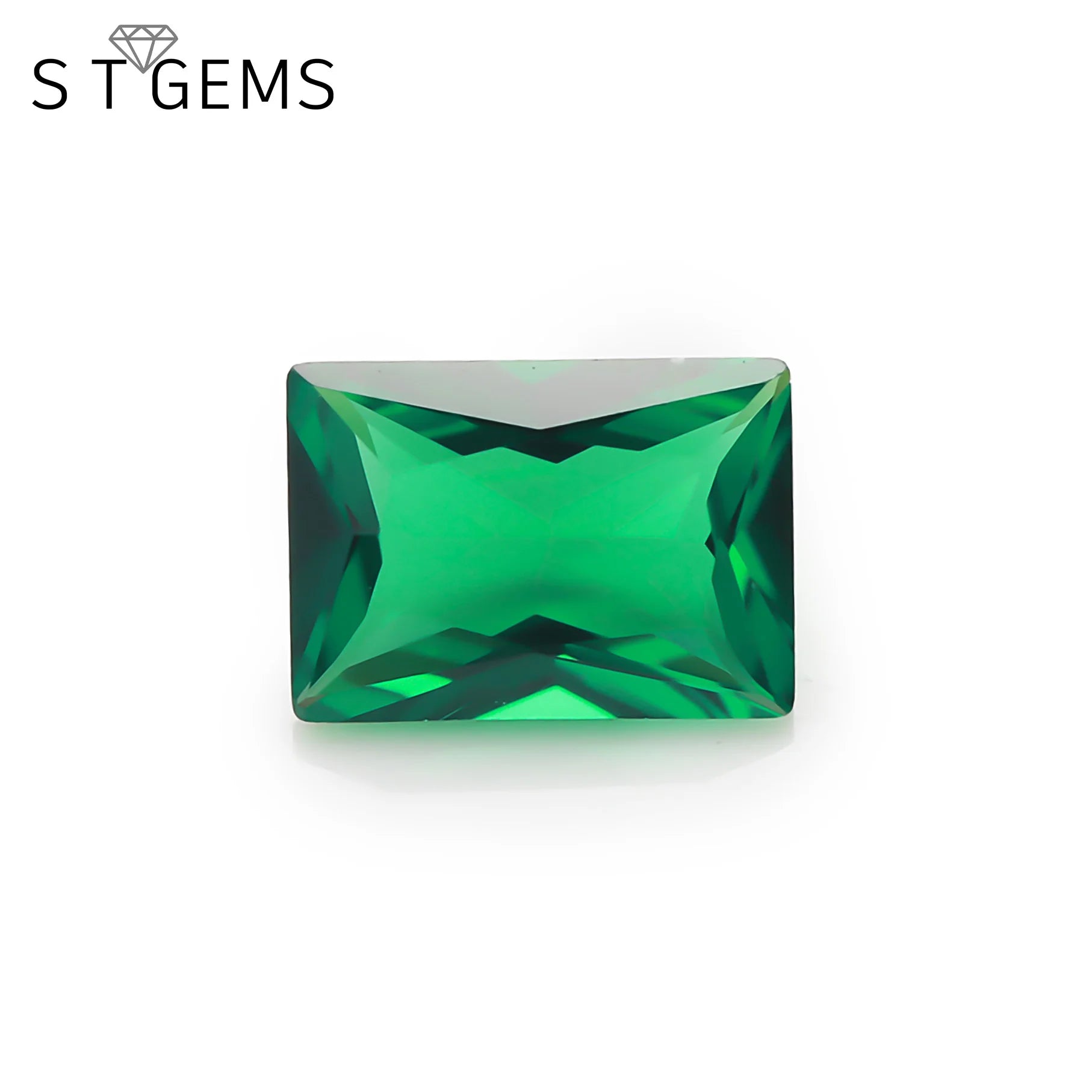 Wholesale 8X10mm Rectangle Cut Emerald Green Nano Stone