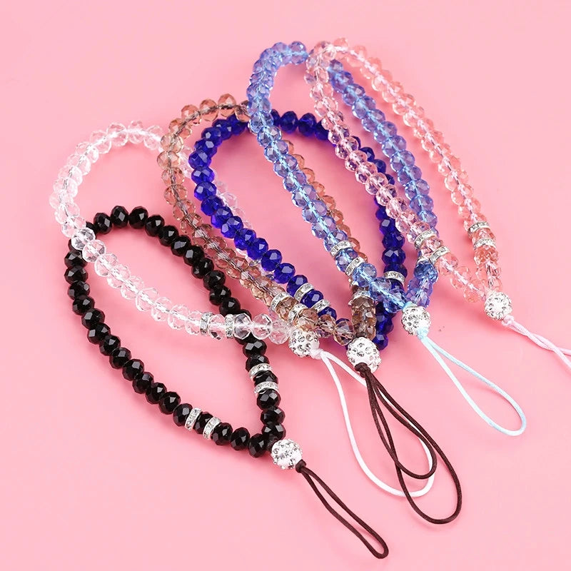 Factory Price Wrist Phone Hand Strap Sling Lanyard Pearl Hanging Portable Mobile Phone Case Rope Card Pack Rope