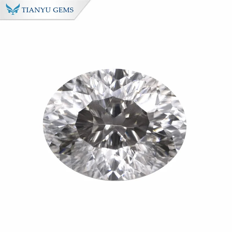 Tianyu Gems Private Custom Grey Moissanite Oval Demon Eye Cut for Jewelry Making