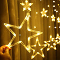 NEW Ramadan Led Lights Star Moon Curtain Lights USB Battery Operated Waterproof Window Lights Moubarak Eid Decorations