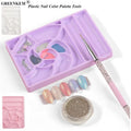 Pink Multi Grids Plate for Nail Drawing Paint Holder Professional Mixed UV Gel Nail Polish Nail Paint Palette Tools