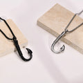 Fish Hook Cremation Urn Necklace Memorial Pendant for Ashes Stainless Steel Cremation Jewelry