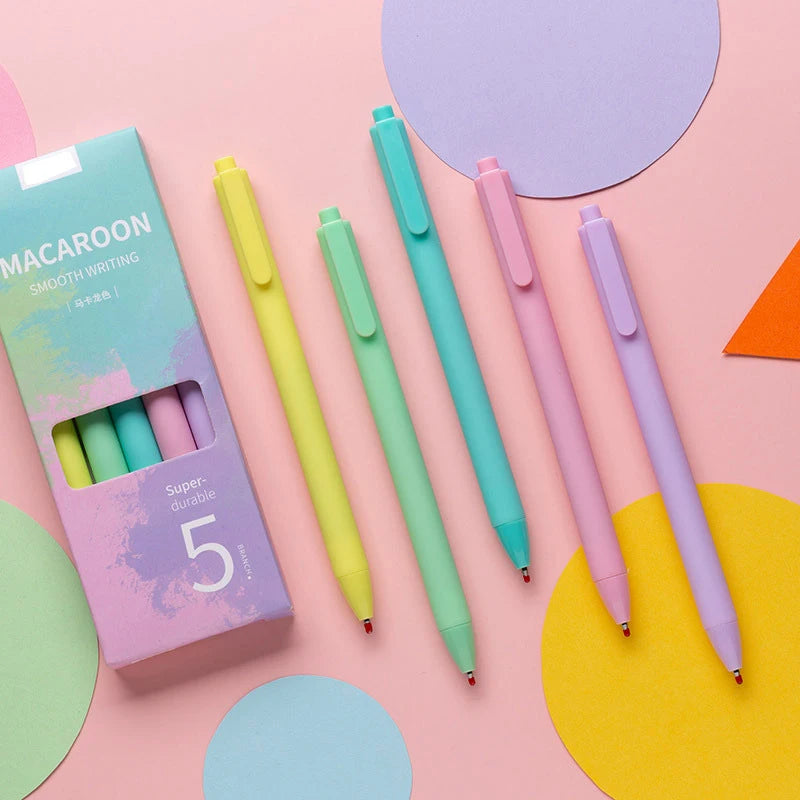 New Super Durable Kawaii Cute Orange Gel Pen Smooth Writing Click Pen Custom Logo Plastic Ballpoint Macron Pens for Promotional