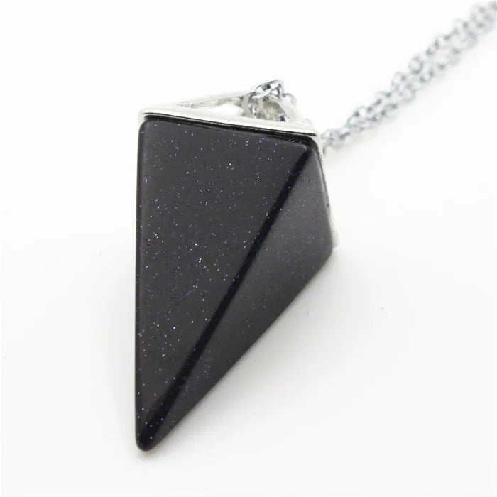 2026 Natural amethyst quartz crystal blue sand stone pendulum