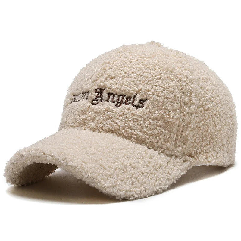 Lamb Wool Baseball Caps Adjustable Teddy Fleece Sport Cap Winter Sherpa Hat for Women Men