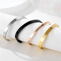 Women's Stainless Steel Cuff Bangle Bracelets 18K Gold Plated Simple Brand Design Trendy Geometric Shape Allergy-Free for Gifts
