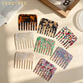 9.7cm*8.5cm European American Fashion Cellulose Acetate Comb Exquisite Anti-static Marble Pattern Wide Teeth Acetate Combs Women
