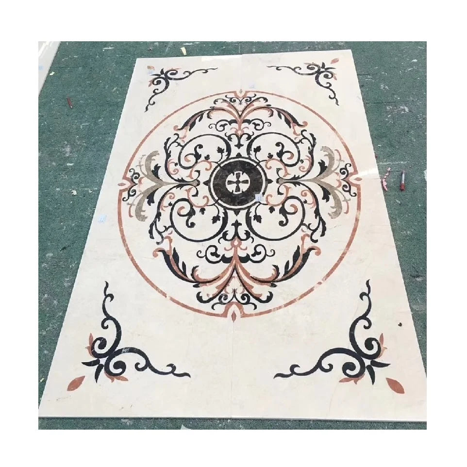 Luxury Mosaic Marble Medallion square Floor Water Jet Designs for Flooring