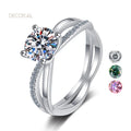 Pink and Green Color 925 Sterling Silver Jewelry 1 Carat Vvs Moissanite Engagement Ring for Women